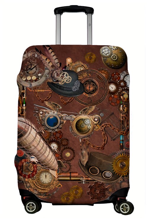 Чехол для чемодана LeJoy, размер L, коричневый, белый