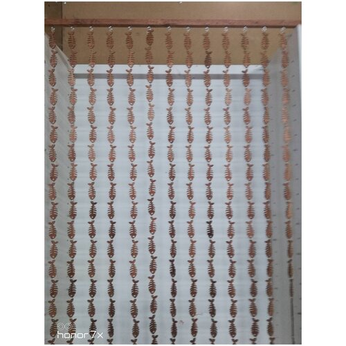 Шторы деревянные Рыбы и кости, 95х180см.