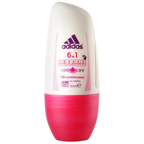 ADIDAS COOL & CARE 6 in 1 Дезодорант антиперспирант женский роликовый, 50 мл