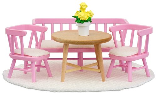 Lundby Набор мебели для столовой (LB_60207900) розовый/белый