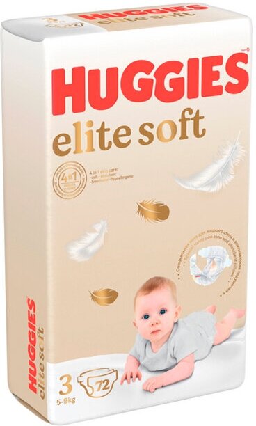 Подгузники Huggies Elite Soft ➂ 5-9 кг 72 шт