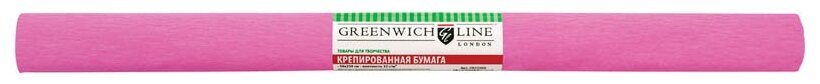 Бумага крепированная Greenwich Line, 50*250см, 32г/м2, розовая, в рулоне, пакет с европодвесом (арт. 311726)