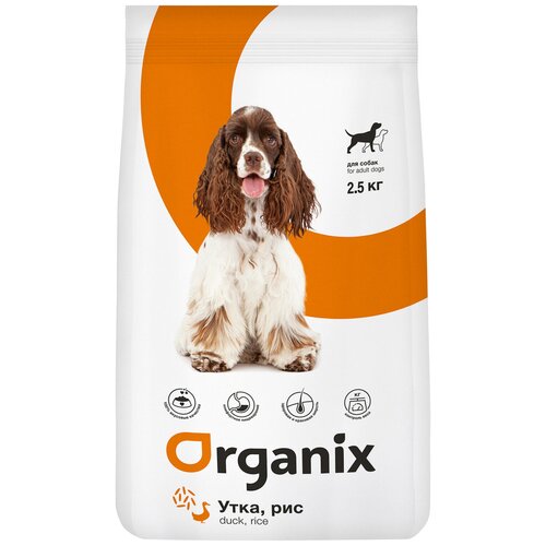 Organix - Сухой корм для собак, контроль веса, с уткой и рисом (weight control adult dogs duck and rice) 2.5кг