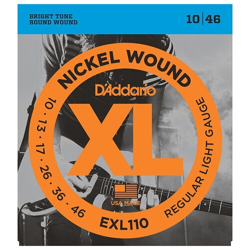 D'Addario EXL110 XL NICKEL WOUND Струны для электрогитары, 10-46 струны d addario exl110