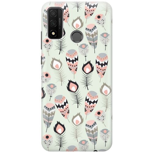фото Cиликоновый чехол на huawei p smart 2020 / хуавей п смарт 2020 с принтом "перья бохо" gosso