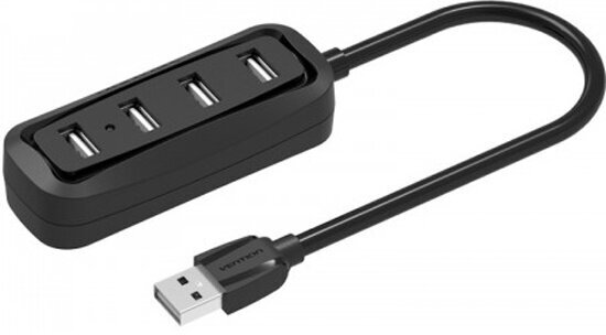 Разветвитель USB Vention USB 2.0 на 4 порта черный