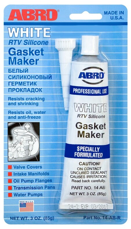 Герметик-прокладка ABRO белый 85г