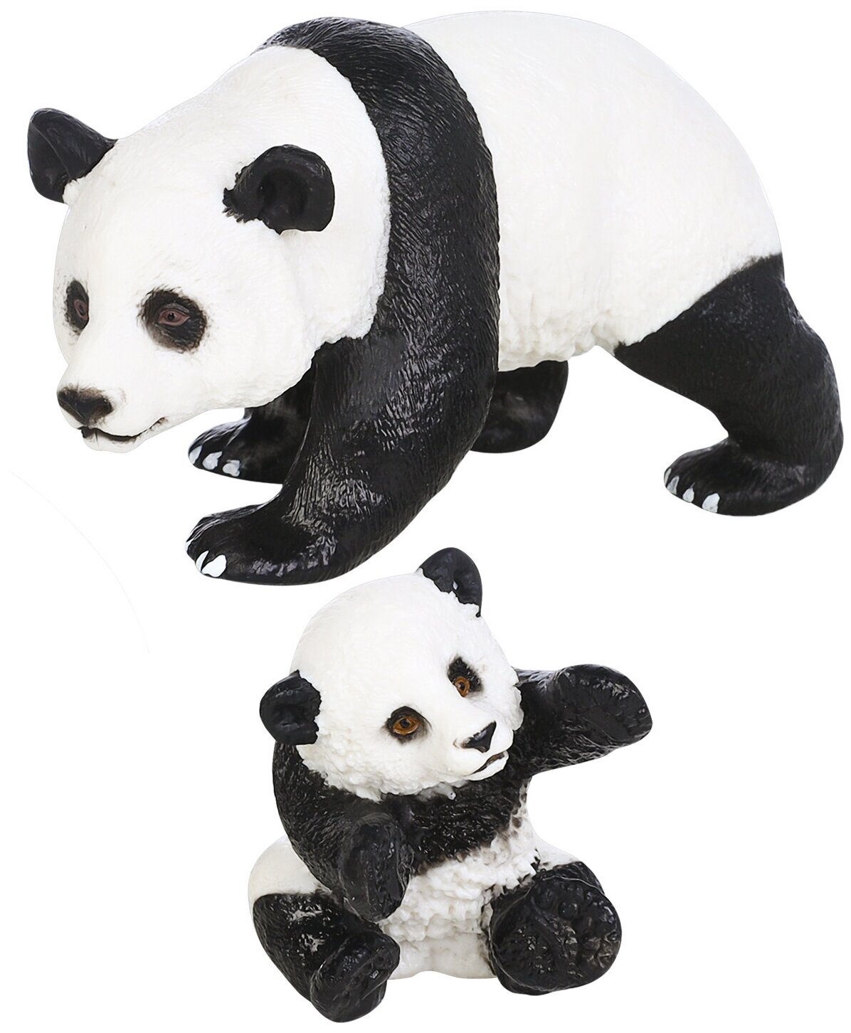 Набор фигурок животных серии "Мир диких животных": Семья панд, 2 предмета (панда папа и детеныш)