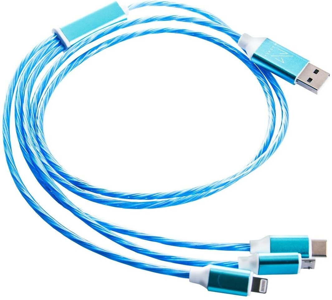 USB/Kабель для зарядки телефона/USB кабель светящийся 3 в 1 / Type C / MicroUSB/Iphone/ кабель для зарядки телефона/USB 3 in 1