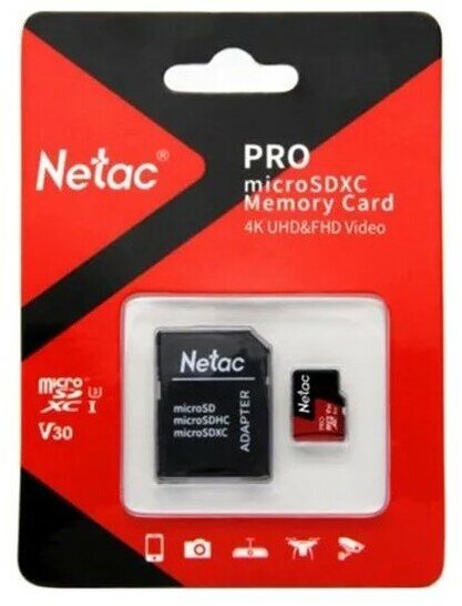 Карта памяти MicroSD 32Гб Netac P500 Extreme Pro (NT02P500PRO-032G-R)