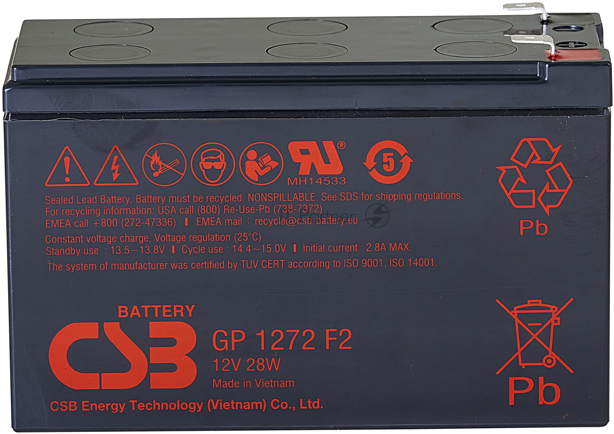 Аккумуляторная батарея CSB GP 1272 F1 12В 72 А·ч