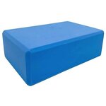Спортивный полумягкий блок для йоги BE100-4 из вспененного ЭВА. Легкий блок для фиксации во время тренировок для новичков и продвинутых спортсменов. Подходит для тренировок в зале или дома, синий, 223х150x76 мм - изображение