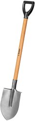 Лопата штыковая Зубр "Мастер-НС" из нержавеющей стали деревянный черенок с рукояткой 39447