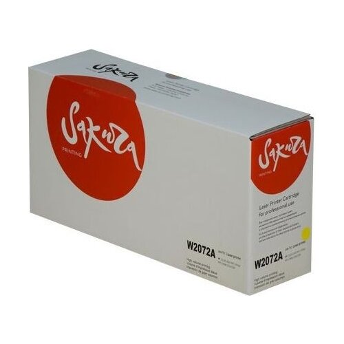 Картридж Sakura W2072A, 700 стр, желтый картридж aquamarine cartridge w2072a 700 стр желтый