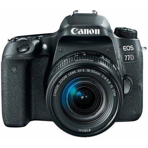 фотоаппарат canon eos 100d kit ef s 18 55mm f 3 5 5 6 is stm черный Фотоаппарат Canon EOS 77D Kit EF-S 18-55mm f/4-5.6 IS STM, черный