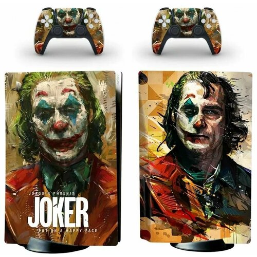 Наклейка виниловая защитная на игровую консоль Sony PlayStation 5 Disc Edition Joker Хоакин Феникс полный комплект геймпады наклейка для игровой приставки sony playstation 5 disc edition spider man полный комплект геймпады