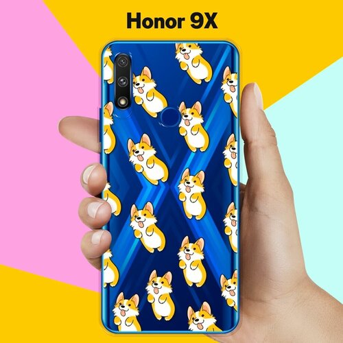 Силиконовый чехол на Honor 9X Узор из корги / для Хонор 9 Икс силиконовый чехол узор из корги на honor 9x