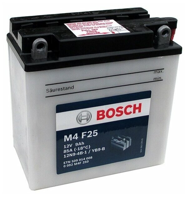 Аккумулятор Bosch M4 12v 9Ah 80A 0092M4F250