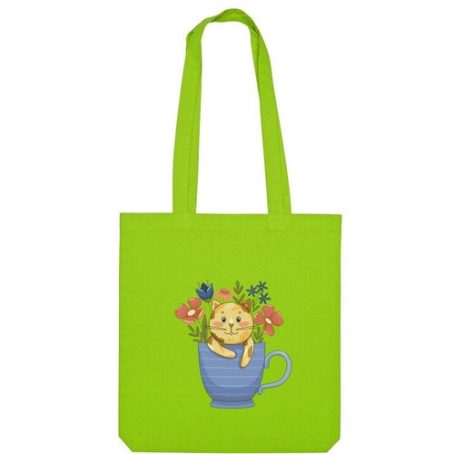 Сумка шоппер Us Basic, зеленый сумка смешной кот красный