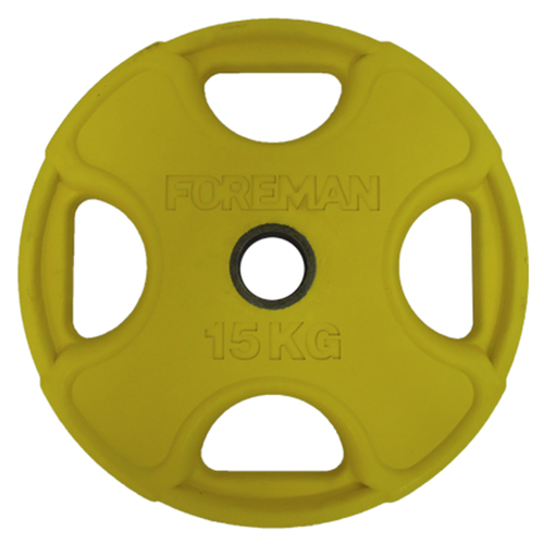 Диск для штанги Foreman обрезиненный PRR 15 кг желтый FM\PRR-15KG\YL-04-00 диск для штанги foreman обрезиненный prr 20 кг синий fm prr 20kg bl 04 00