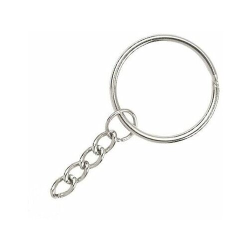 фото Кольцо брелок с цепочкой основа для брелков серебро кр-7 хохлома-магазин.рф