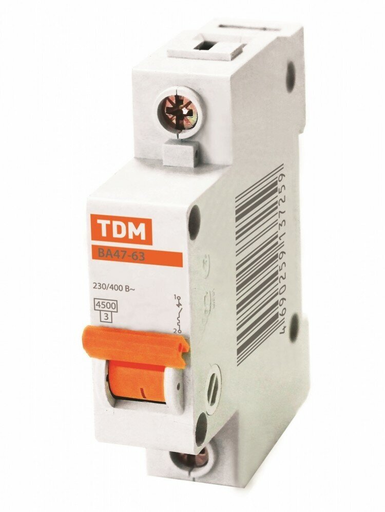 TDM Автоматический выключатель однополюсный ВА47-63 1Р 16А 4,5кА х-ка С SQ0218-0003