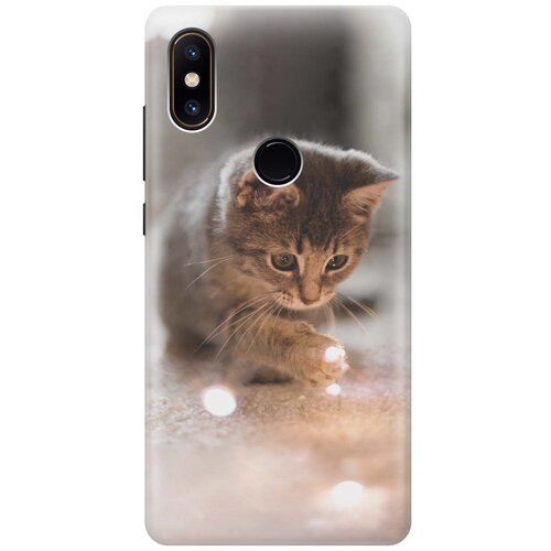 фото Cиликоновый чехол на xiaomi mi mix 2s / сяоми ми микс 2 эс с принтом "котенок и свет" gosso