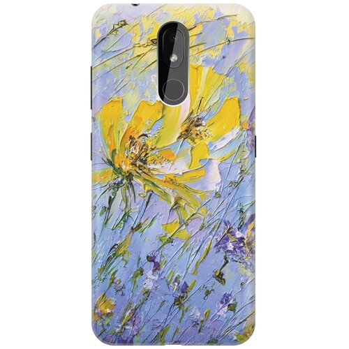 фото Re:paчехол - накладка artcolor для nokia 3.2 (2019) с принтом "желтое на синем"