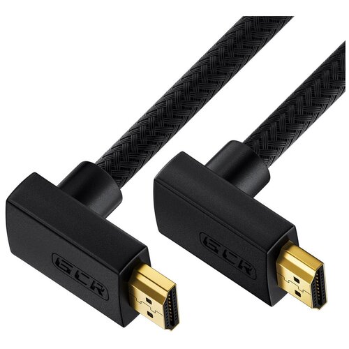 Кабель GCR HDMI (верхний угол) - HDMI (верхний угол) (GCR-HMAC1), 1 м, черный нейлон кабель gcr hdmi правый угол hdmi правый угол gcr hmac2 2 м 1 шт черный