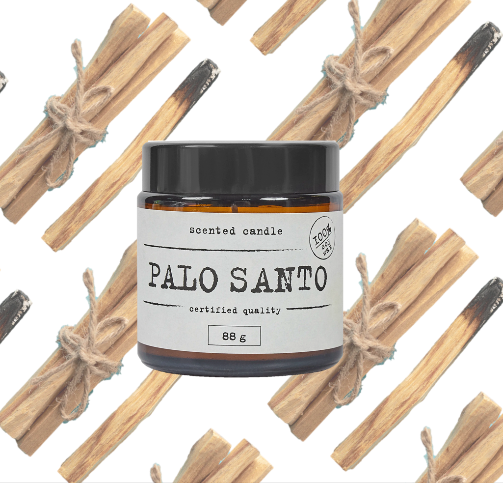 Свеча ароматическая Palo Santo Древесный аромат в стеклянной банке коричневая 67 см 1 шт