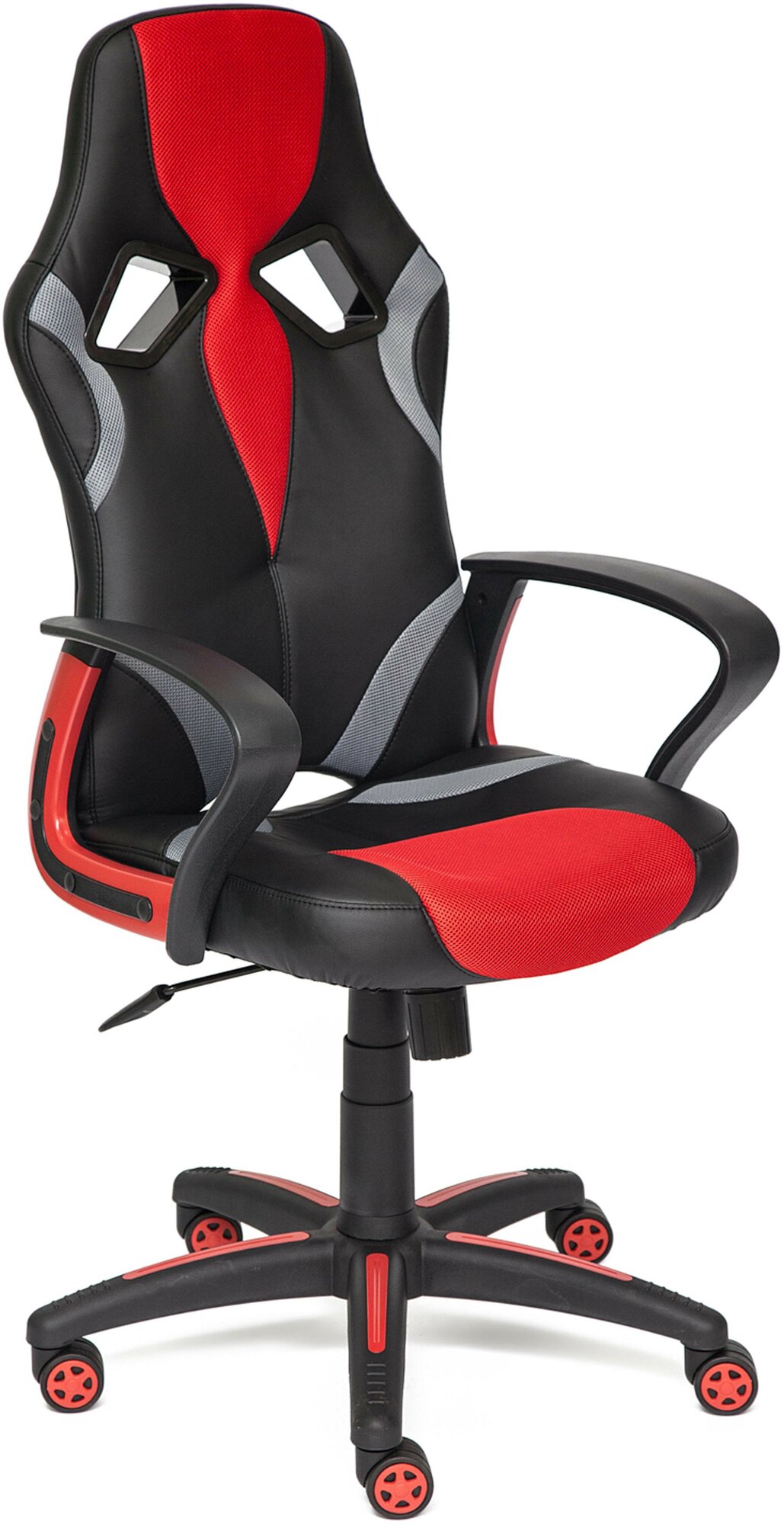 Кресло геймерское TETCHAIR RUNNER, кож/зам/ткань, черный/красный, 36-6/tw08/tw-12