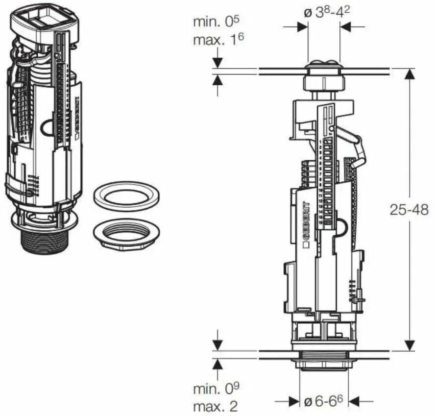 Сливной механизм GEBERIT Typе 260