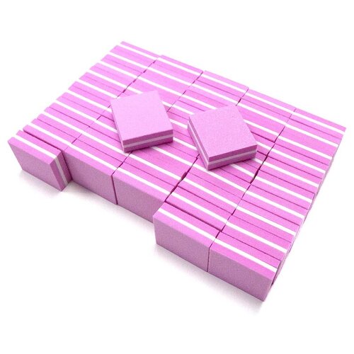 Баф для ногтей мини-баф пилки 50 штук, 100/180 грит / HomeShop / цвет розовый мини бафы набор для маникюра для ногтей 50 шт
