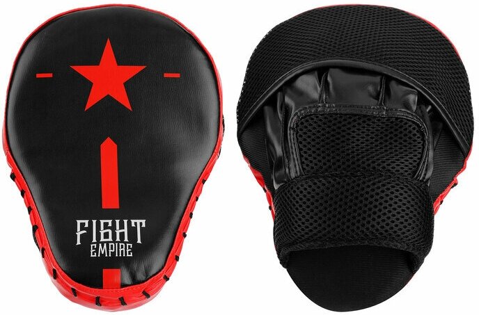 Лапа боксёрская FIGHT EMPIRE, 1 шт, цвет чёрный/красный