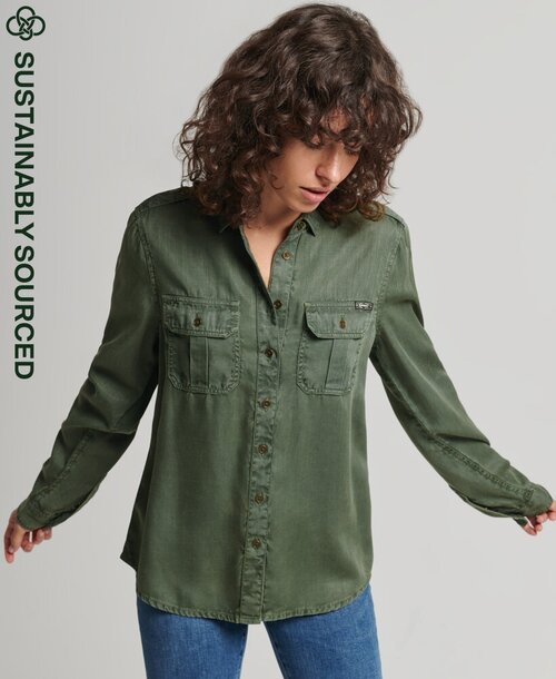 Рубашка Superdry MILITARY SHIRT, Пол Женский, Цвет Thyme, Размер 8