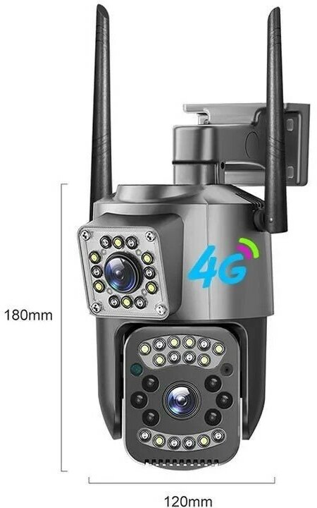 Камера видеонаблюдения уличная GCL, камера видеонаблюдения с wifi и сим картой 4G, поворотная, удаленный доступ, датчик движения, ночной режим - фотография № 7