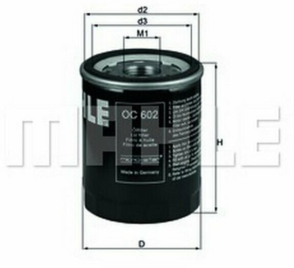 Масляный фильтр OC602 KNECHT/MAHLE