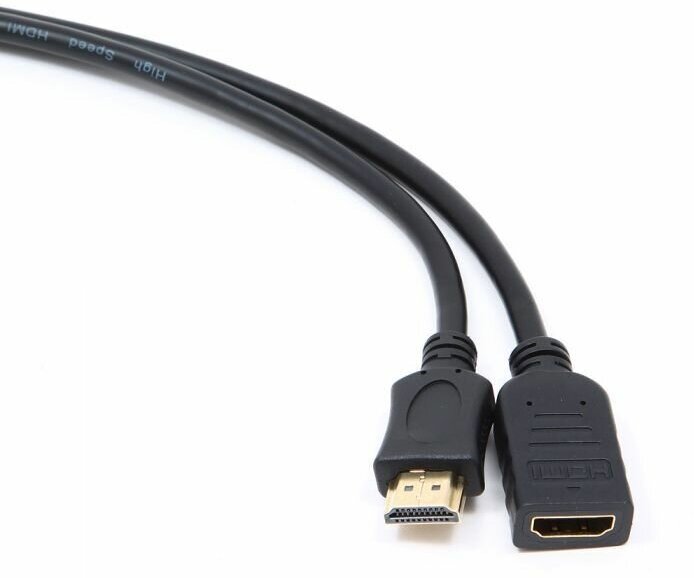 Удлинитель кабеля HDMI Cablexpert CC-HDMI4X-6, 1,8 м, v2.0, 19M/19F, позолоченные разъемы, экран, черный