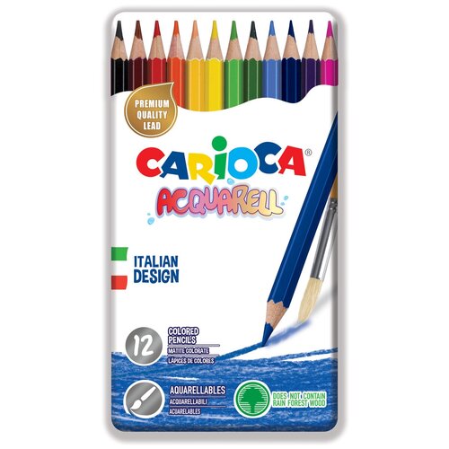Carioca набор цветных карандашей Acquarell 12 цветов (42859), 12 шт.