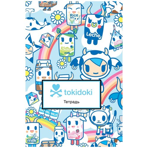 ЭКСМО Тетрадь tokidoki. Молочко, клетка, 48 л., голубой