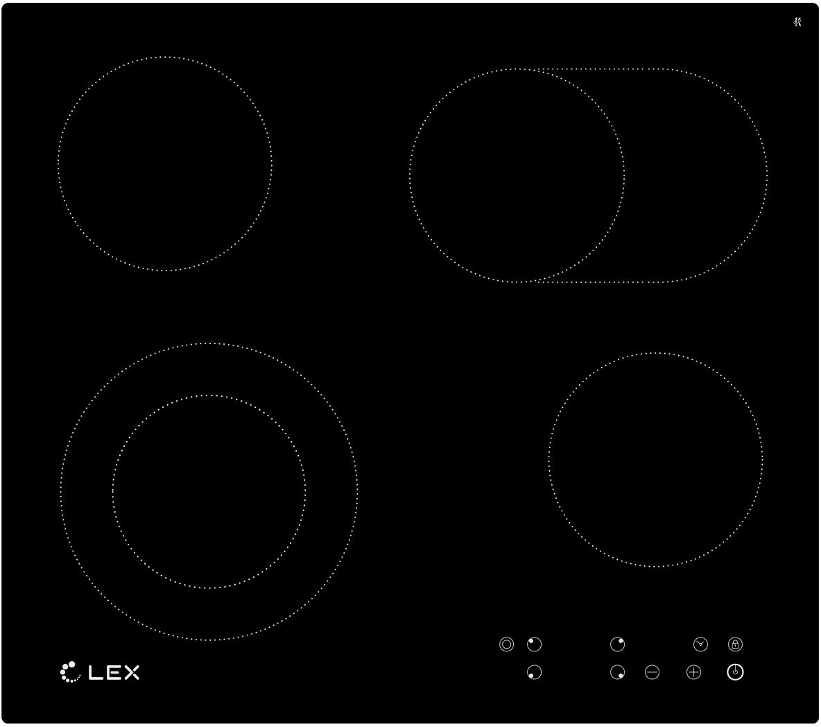 Электрическая варочная панель LEX EVH 642 BL, Hi-Light, независимая, черный