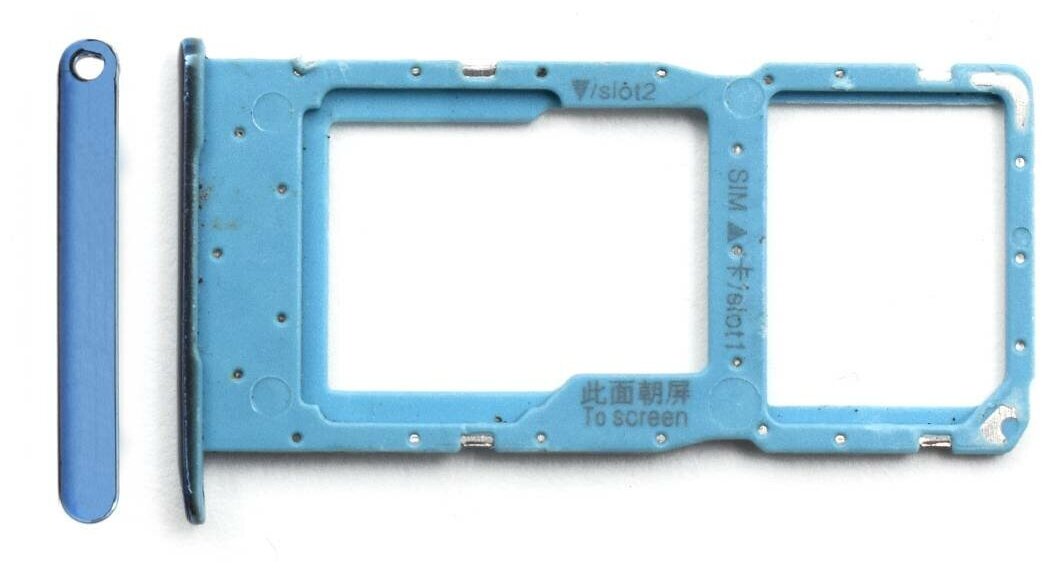 Держатель (лоток) SIM карты для Huawei Honor 10i (HRY-LX1T) голубой