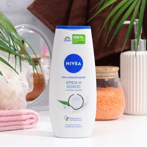 Гель для душа Nivea «Крем Кокос», 250 мл гель уход для душа увлажняющий с маслом жожоба и ароматом кокоса nivea крем и кокос 250 мл