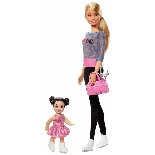 фото Набор кукол barbie спортивная карьера тренер по фигурному катанию, 29 см, fxp38