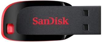 Флешка SanDisk Cruzer Blade 16 ГБ, 1 шт., черно-красный