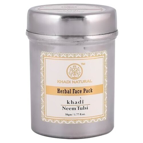 Khadi Natural убтан для лица Neem Tulsi, 50 г, 50 мл khadi natural очищающий убтан для лица sandalwood 50 г 50 мл