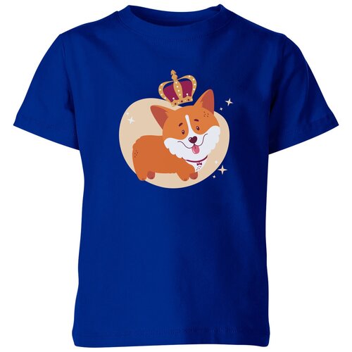 Футболка Us Basic, размер 4, синий детская футболка корги в короне иллюстрация с милой собакой 152 синий