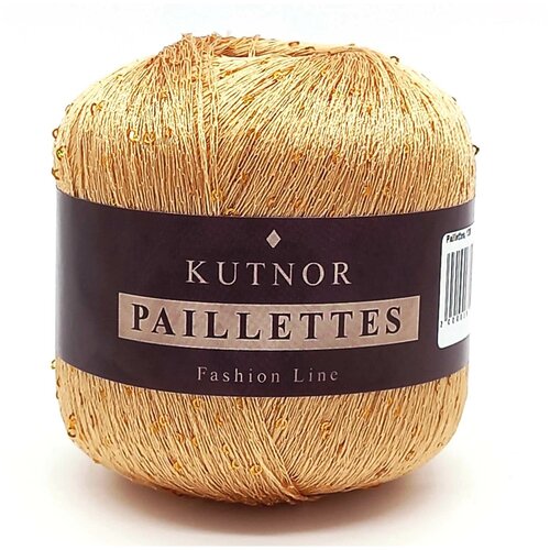 Пряжа Paillettes ( Паллетес), цвет №138 карамель-золотисто-персиковый, 50гр/360 м, 100% полиэстер, 1 моток,