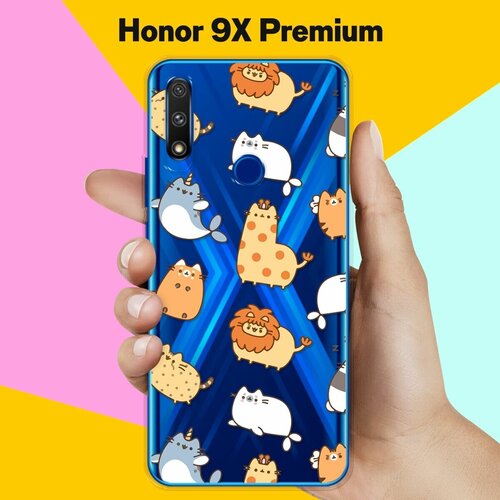 Силиконовый чехол Котики на Honor 9X Premium