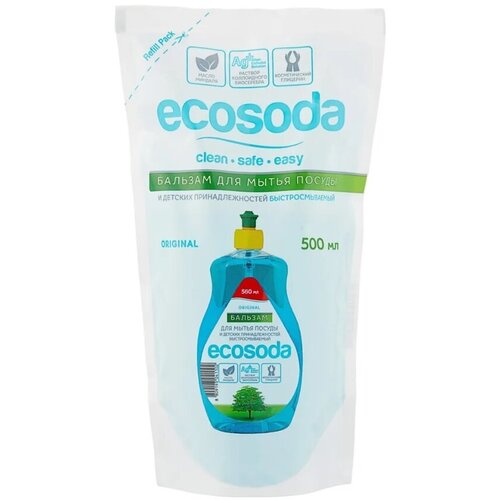 Mama Ultimate Гель для мытья посуды EcoSoda сменный блок, 500 мл